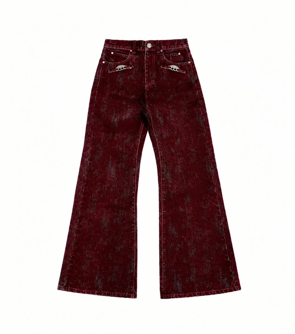 Red Denim Bootcut Jean